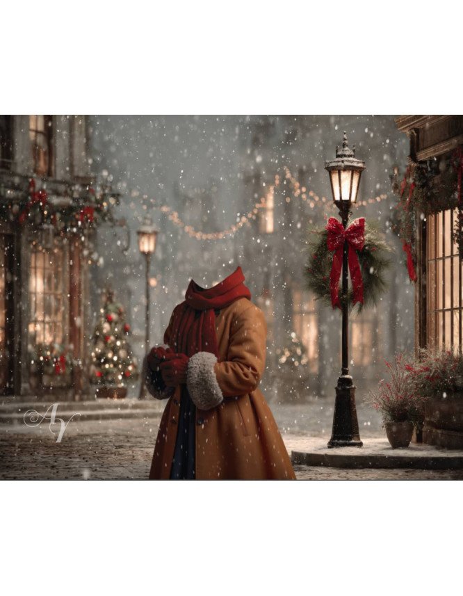 Victorian Christmas Street Child Customized Photo Paintings Victorian Christmas Street Child Customized Photo Paintings