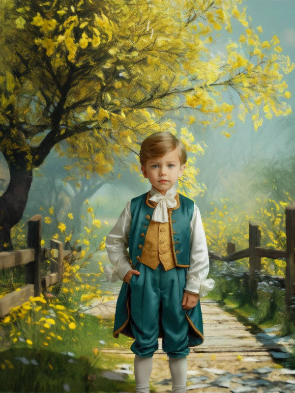 Victorian Country Path Child Customized Photo Paintings