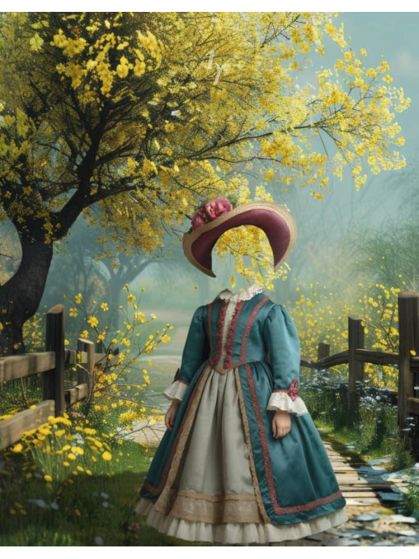 Victorian Country Path Child Customized Photo Paintings
