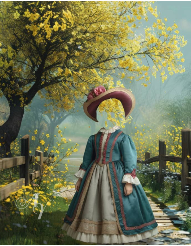 Victorian Country Path Child Customized Photo Paintings Victorian Country Path Child Customized Photo Paintings