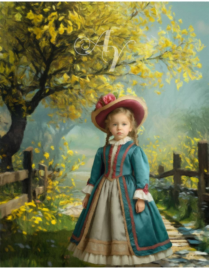 Victorian Country Path Child Customized Photo Paintings Victorian Country Path Child Customized Photo Paintings