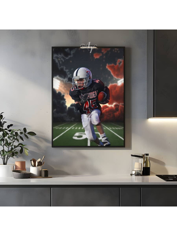 Football Star Customized Photo Paintings on Canvas