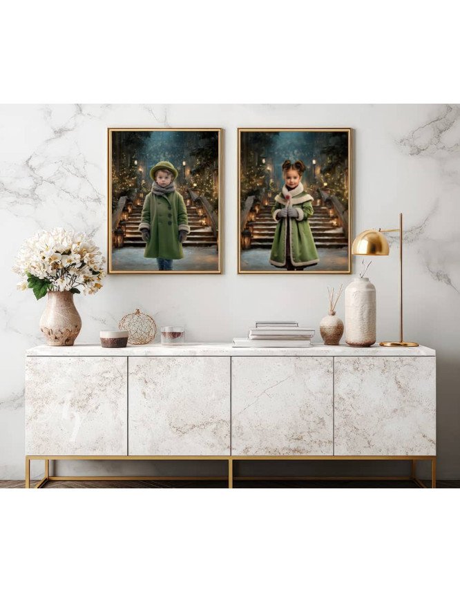 Victorian Candlelit Staircase Child Customized Photo Paintings Victorian Candlelit Staircase Child Customized Photo Paintings
