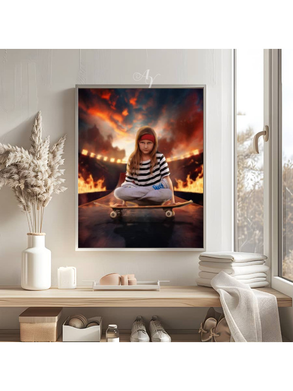 Skateboarding Customized Photo Paintings