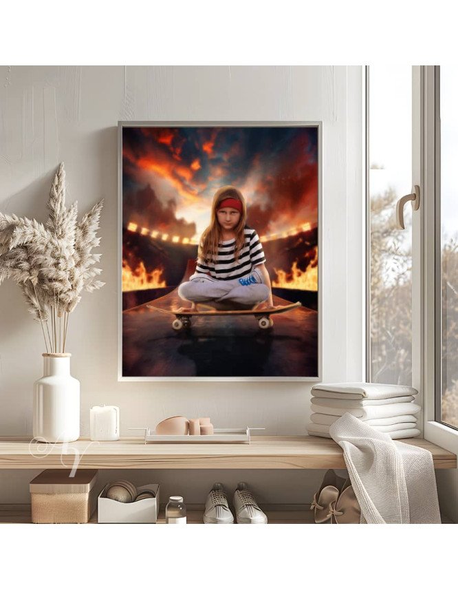 Skateboarding Customized Photo Paintings