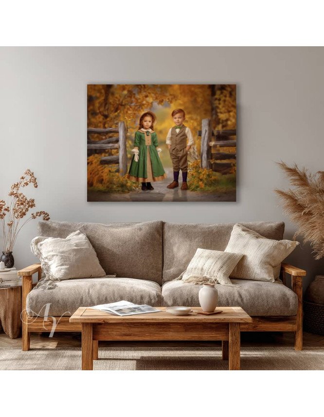 Victorian Autumn Splendor Child Customized Photo Paintings