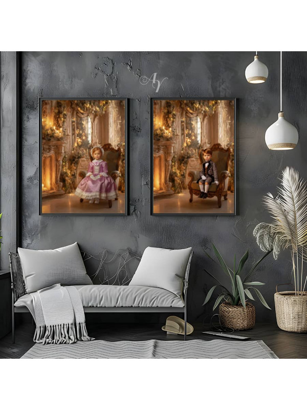 Victorian Parlor Child Customized Photo Paintings