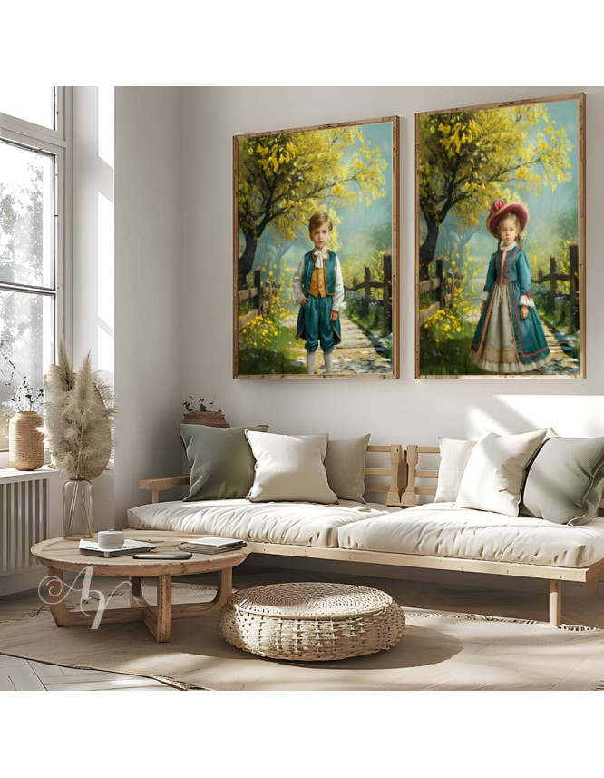 Victorian Country Path Child Customized Photo Paintings Victorian Country Path Child Customized Photo Paintings