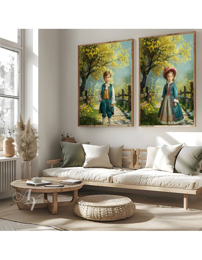 Victorian Country Path Child Customized Photo Paintings Victorian Country Path Child Customized Photo Paintings