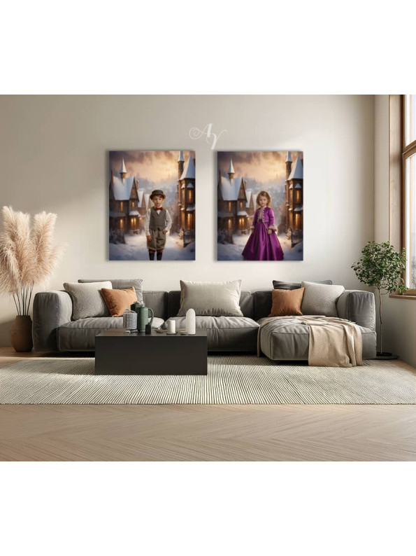 Victorian Village Child Customized Photo Paintings