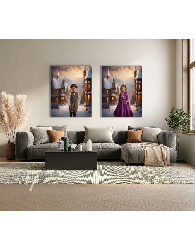 Victorian Village Child Customized Photo Paintings Victorian Village Child Customized Photo Paintings