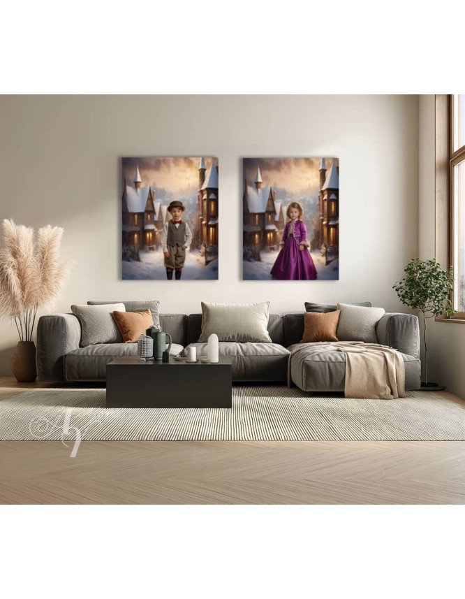 Victorian Village Child Customized Photo Paintings Victorian Village Child Customized Photo Paintings