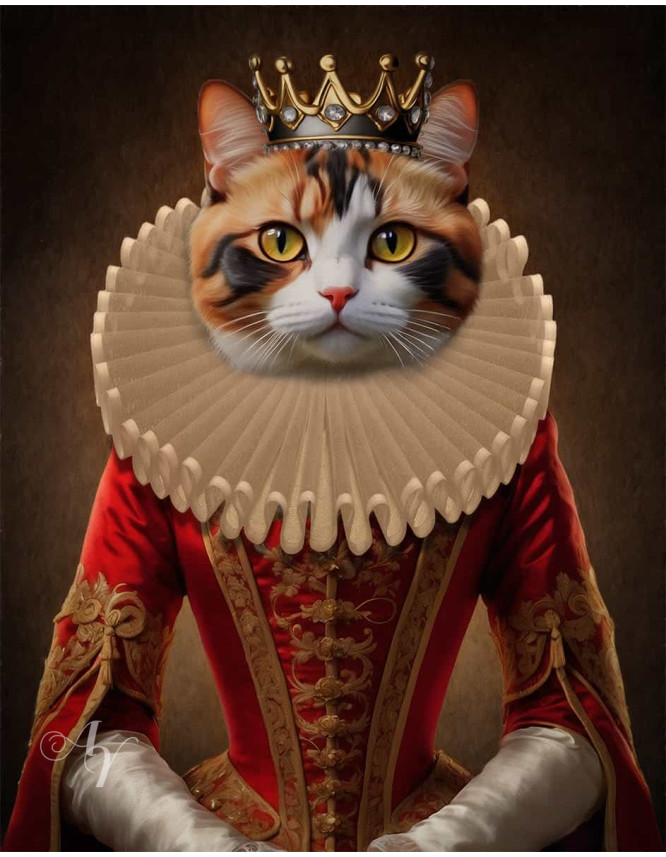 Queen Pet Period Style Customized Photo Paintings