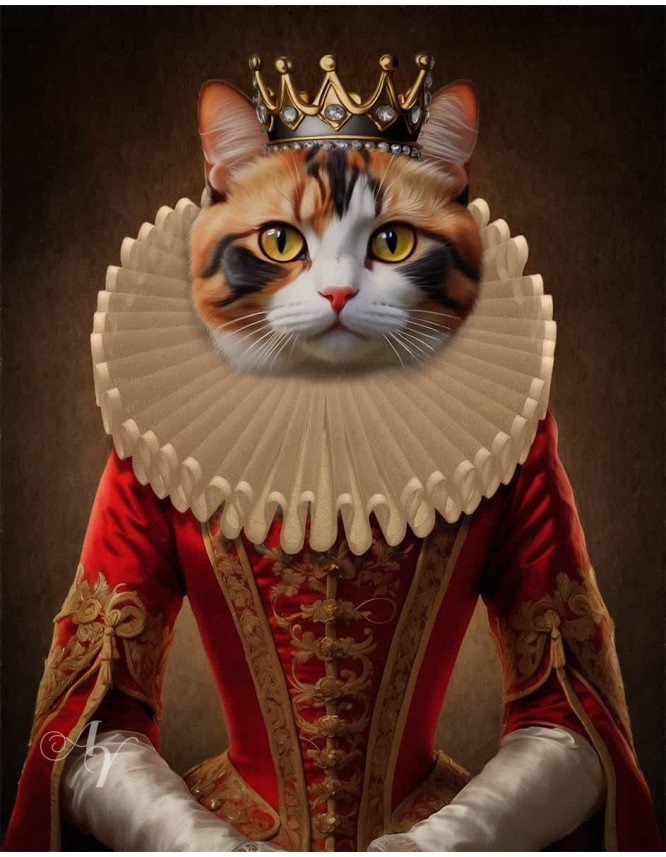 Queen Pet Period Style Customized Photo Paintings Queen Pet Period Style Customized Photo Paintings