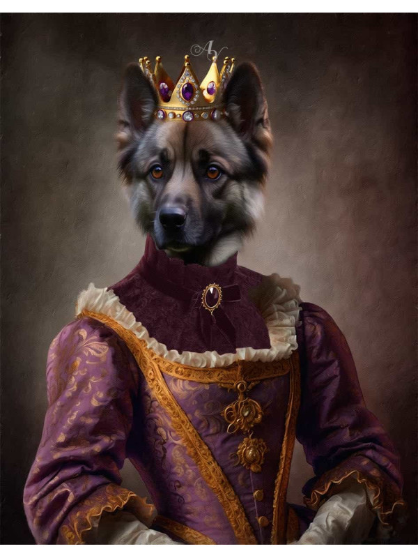 Noble Ladies Pet Period Style Customized Photo Paintings