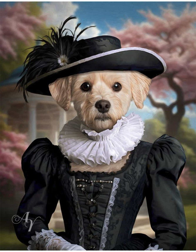Noble Ladies Pet Period Style Customized Photo Paintings Noble Ladies Pet Period Style Customized Photo Paintings
