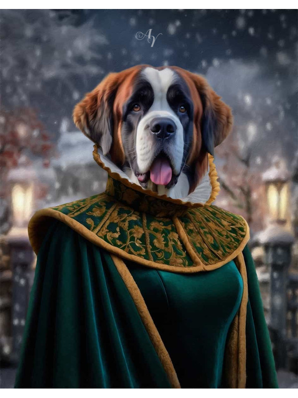 Emperor - Empress Pet Period Style Customized Photo Paintings