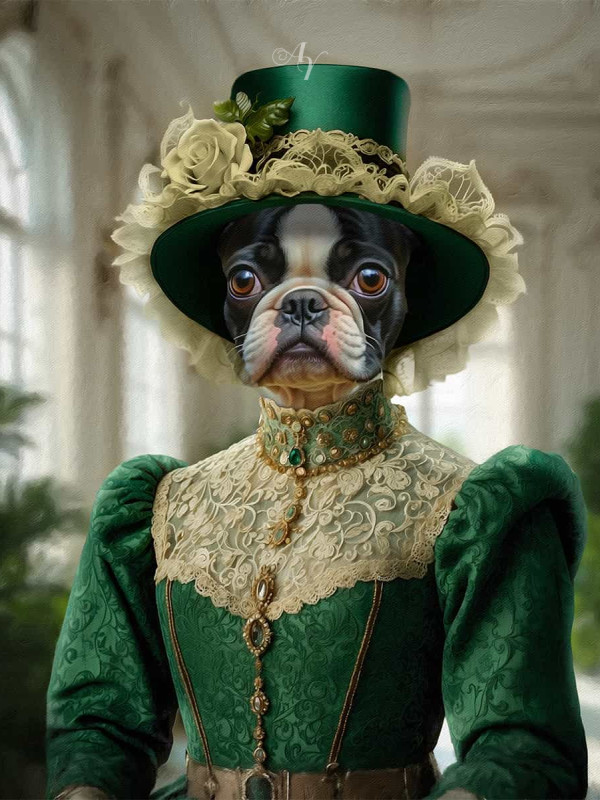Noble Ladies Pet Period Style Customized Photo Paintings