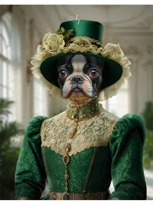 Noble Ladies Pet Period Style Customized Photo Paintings