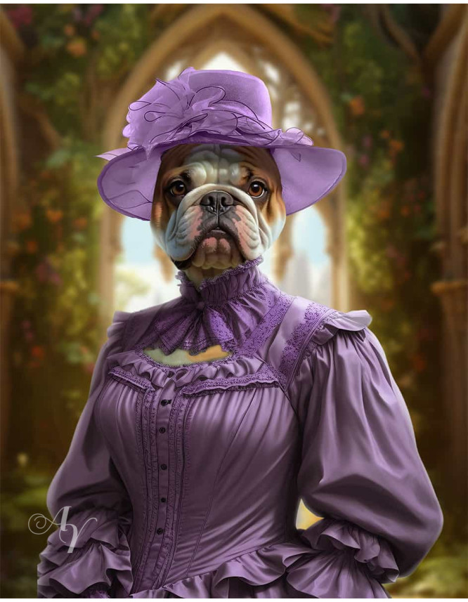Noble Ladies Pet Period Style Customized Photo Paintings