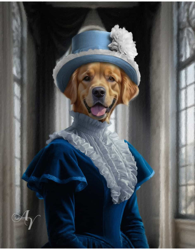 Noble Ladies Pet Period Style Customized Photo Paintings Noble Ladies Pet Period Style Customized Photo Paintings