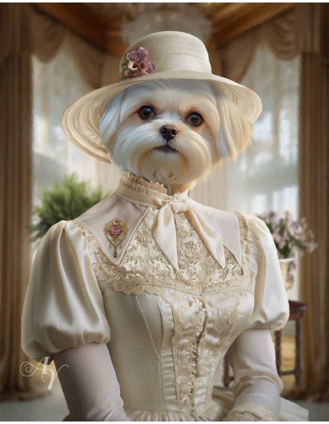 Noble Ladies Pet Period Style Customized Photo Paintings Noble Ladies Pet Period Style Customized Photo Paintings