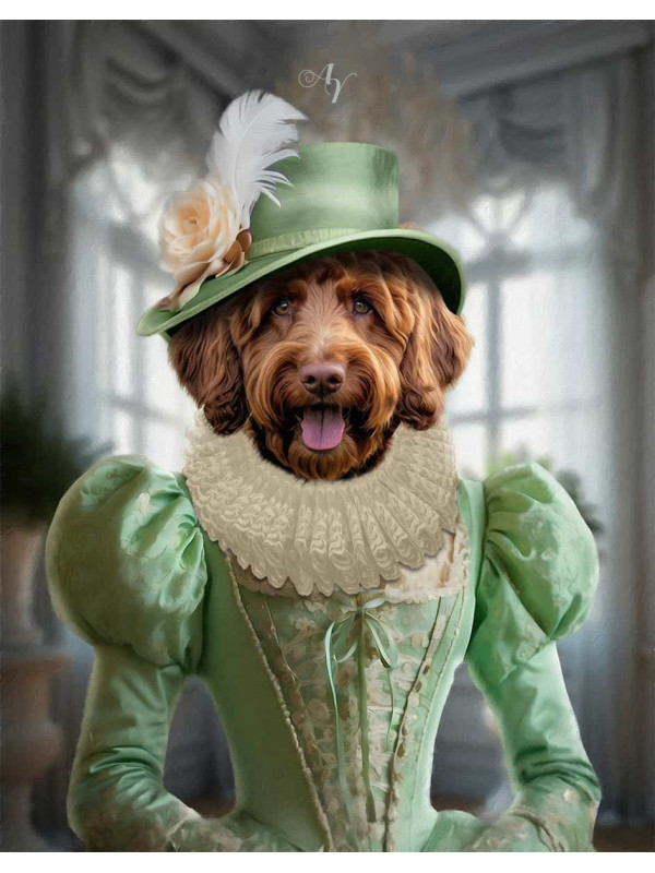 Noble Ladies Pet Period Style Customized Photo Paintings