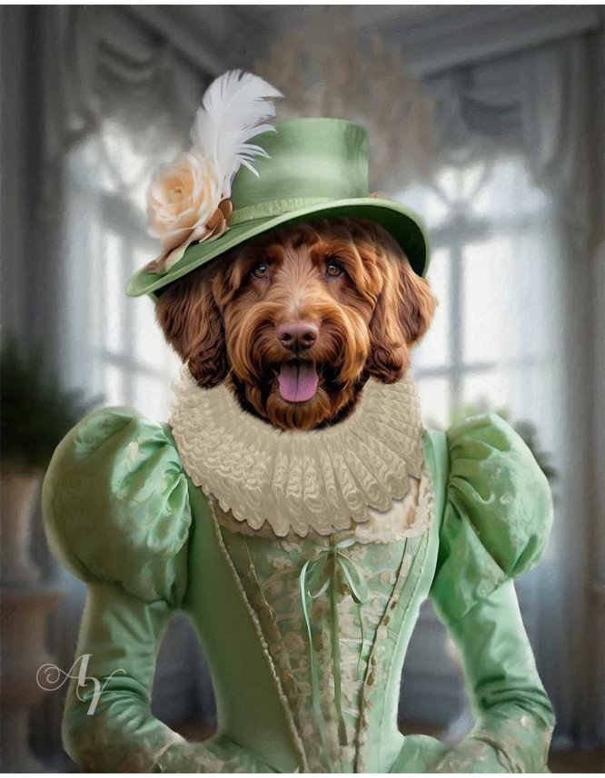 Noble Ladies Pet Period Style Customized Photo Paintings Noble Ladies Pet Period Style Customized Photo Paintings