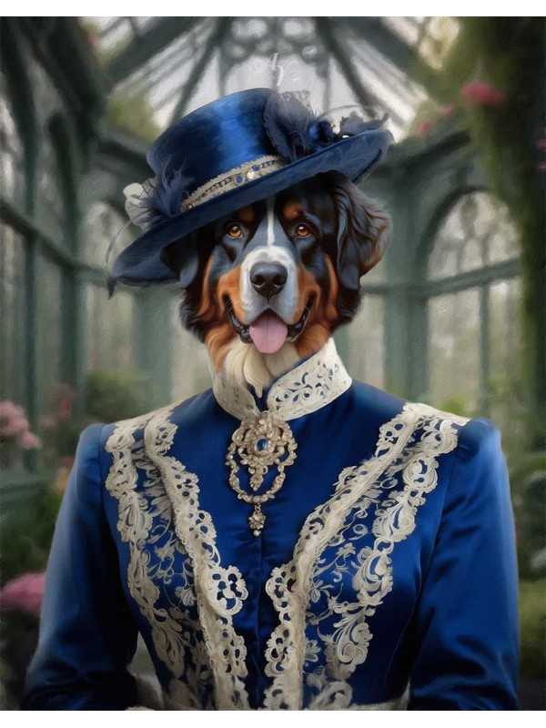 Noble Ladies Pet Period Style Customized Photo Paintings