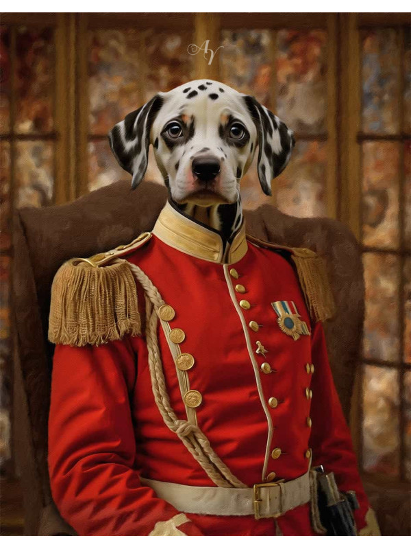 Vintage Military Pet Period Costume Customized Photo Paintings