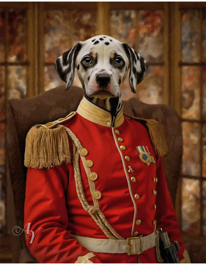 Vintage Military Pet Period Costume Customized Photo Paintings