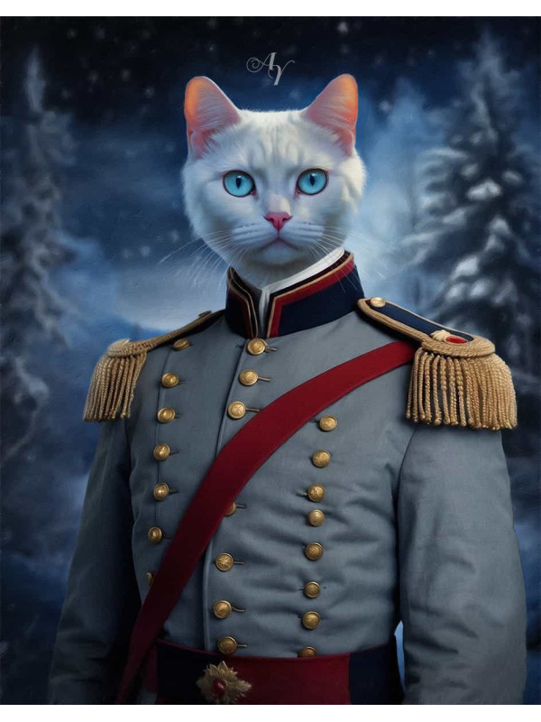 Vintage Military Pet Period Costume Customized Photo Paintings