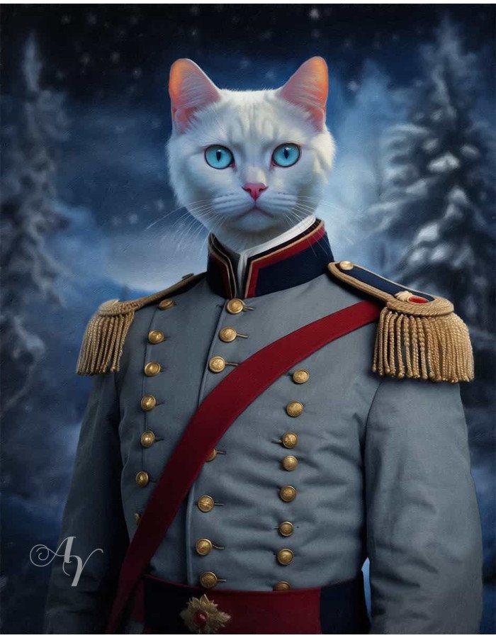 Vintage Military Pet Period Costume Customized Photo Paintings Vintage Military Pet Period Costume Customized Photo Paintings