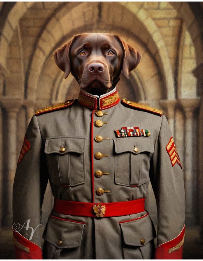 Vintage Military Pet Period Costume Customized Photo Paintings Vintage Military Pet Period Costume Customized Photo Paintings