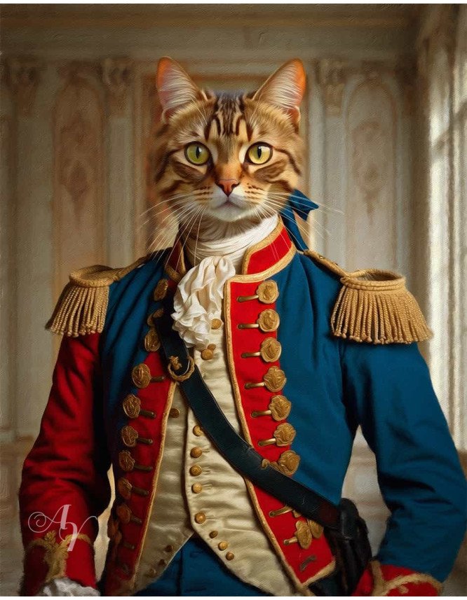 Vintage Military Pet Period Costume Customized Photo Paintings Vintage Military Pet Period Costume Customized Photo Paintings