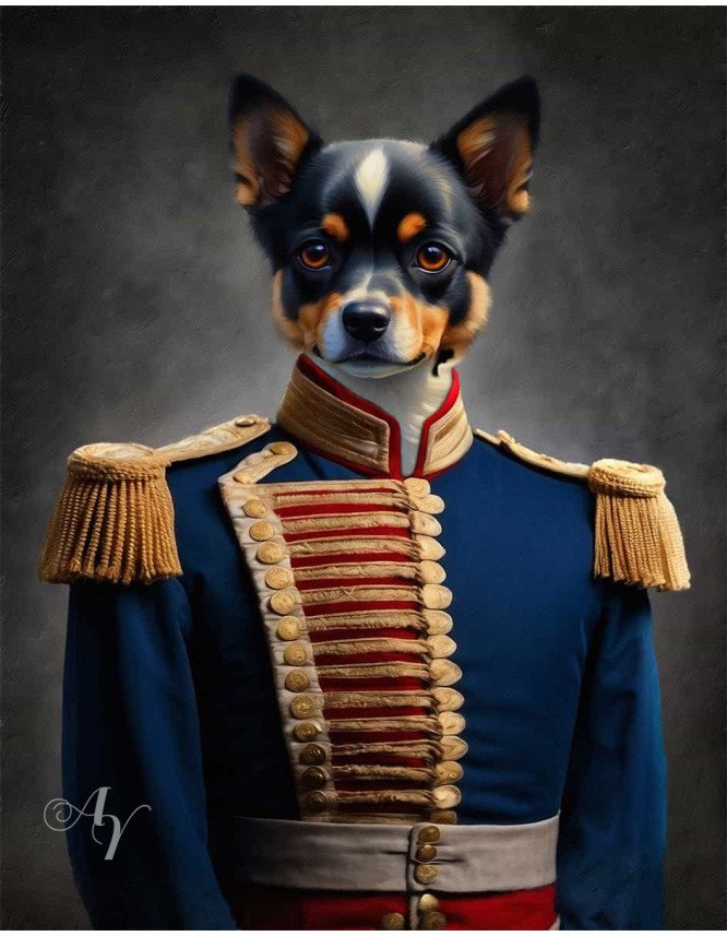 Vintage Military Pet Period Costume Customized Photo Paintings Vintage Military Pet Period Costume Customized Photo Paintings