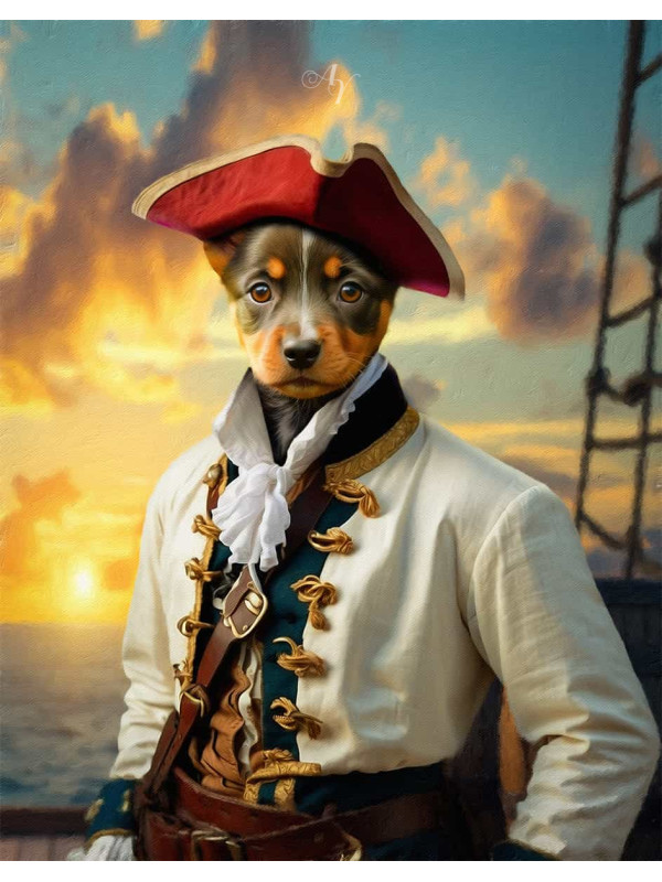 Pirate Costume Pet Customized Photo Paintings