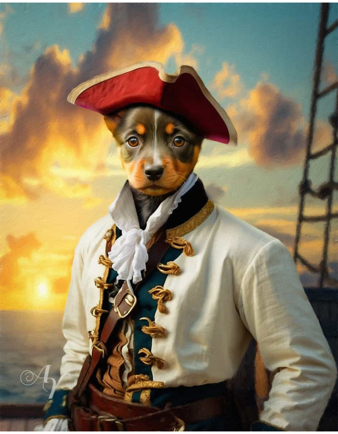 Pirate Costume Pet Customized Photo Paintings