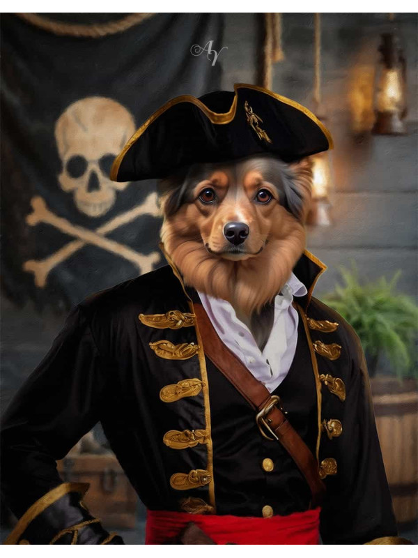 Pirate Costume Pet Customized Photo Paintings