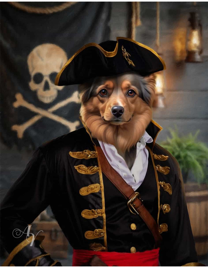 Pirate Costume Pet Customized Photo Paintings Pirate Costume Pet Customized Photo Paintings