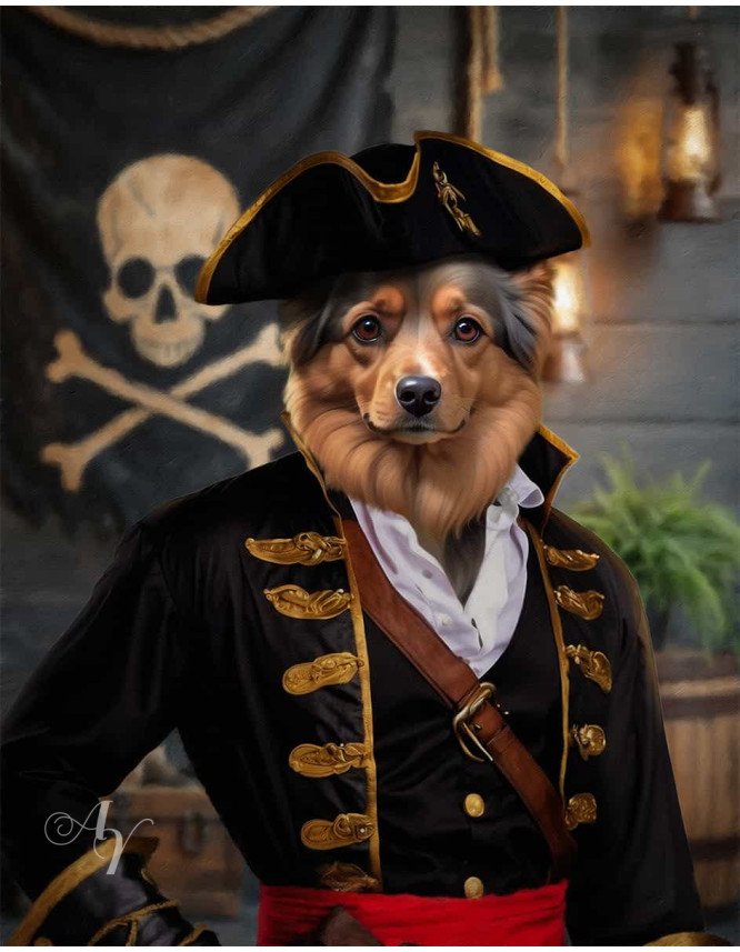 Pirate Costume Pet Customized Photo Paintings Pirate Costume Pet Customized Photo Paintings