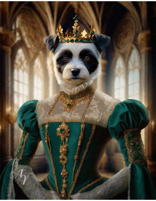 Queen Pet Period Style Customized Photo Paintings Queen Pet Period Style Customized Photo Paintings
