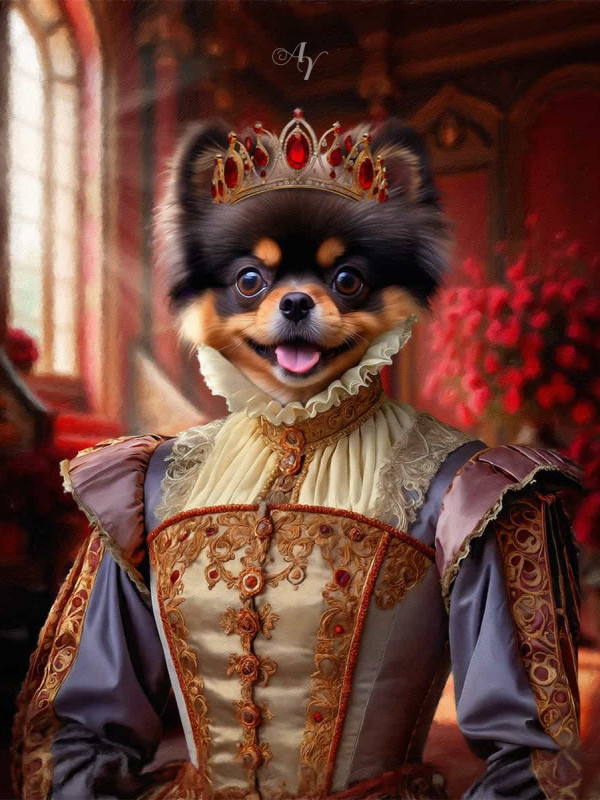 Queen Pet Period Style Customized Photo Paintings
