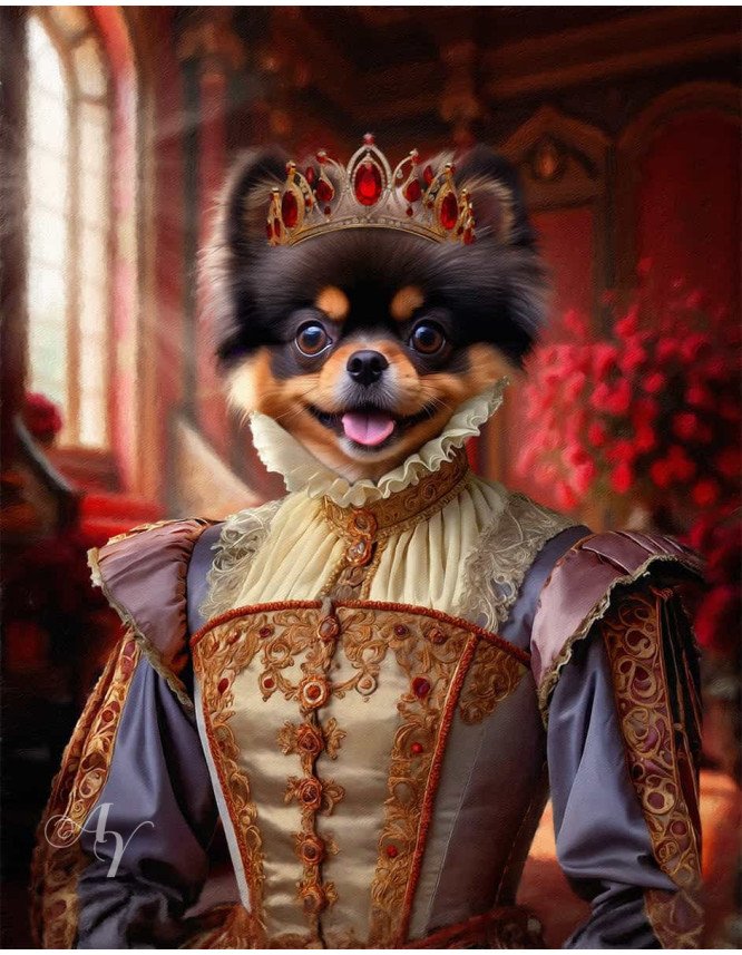 Queen Pet Period Style Customized Photo Paintings Queen Pet Period Style Customized Photo Paintings