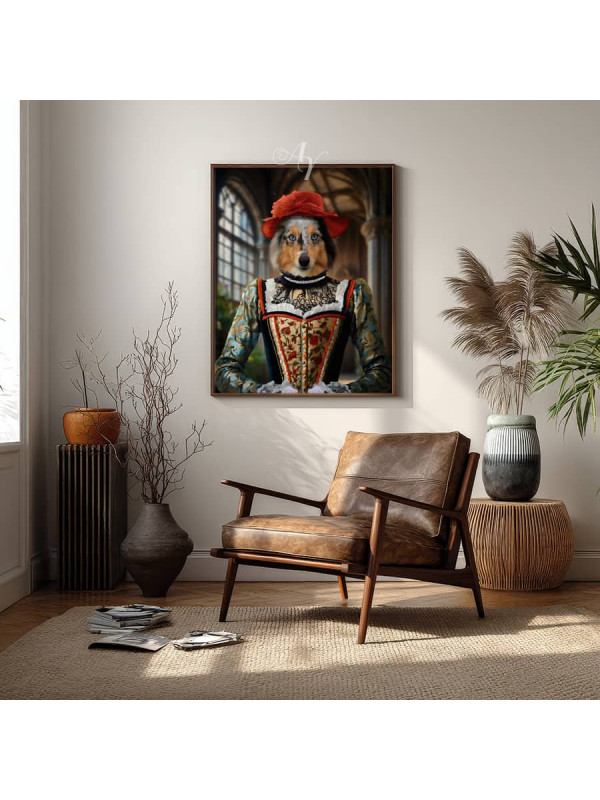Noble Ladies Pet Period Style Customized Photo Paintings
