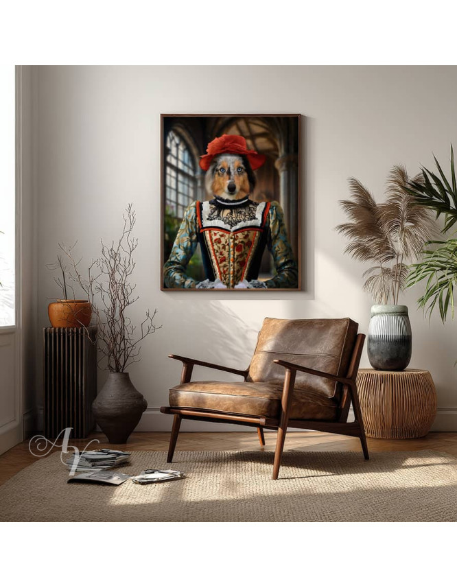 Noble Ladies Pet Period Style Customized Photo Paintings
