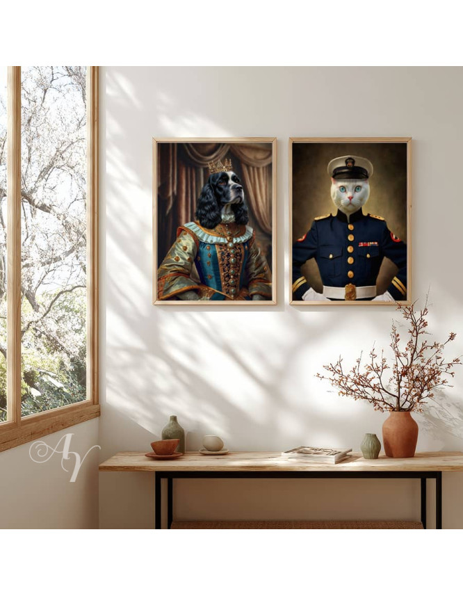 American Military Costume Pet Customized Photo Paintings American Military Costume Pet Customized Photo Paintings