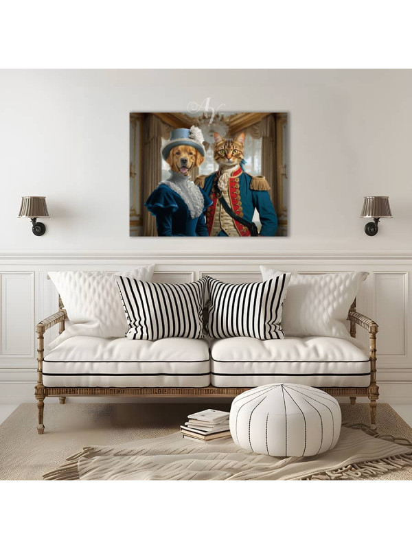 Vintage Military Pet Period Costume Customized Photo Paintings