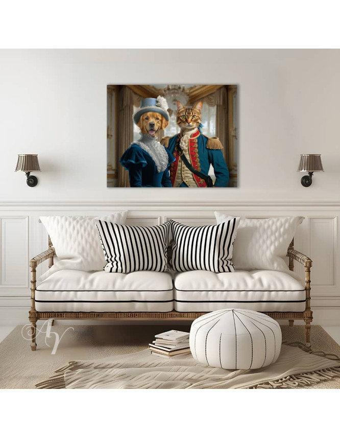Vintage Military Pet Period Costume Customized Photo Paintings