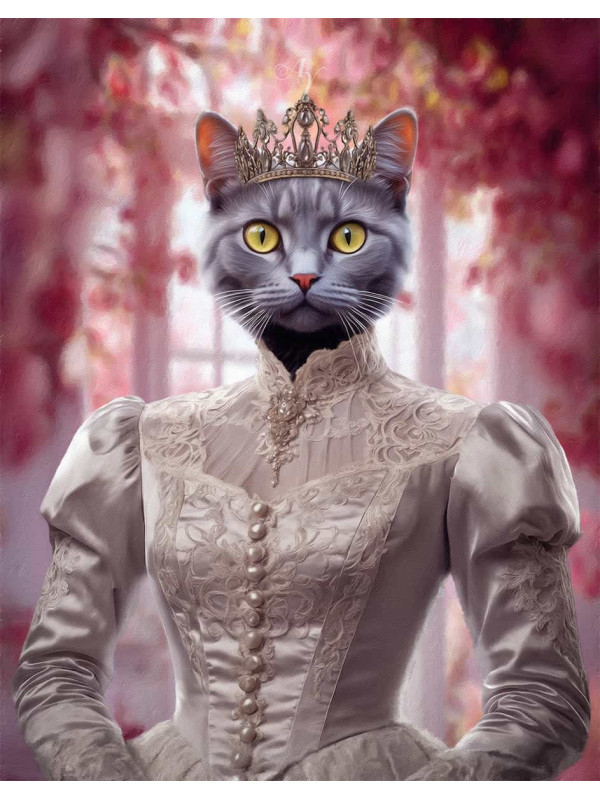 Victorian Bride - Groom Pet Costume Customized Photo Paintings